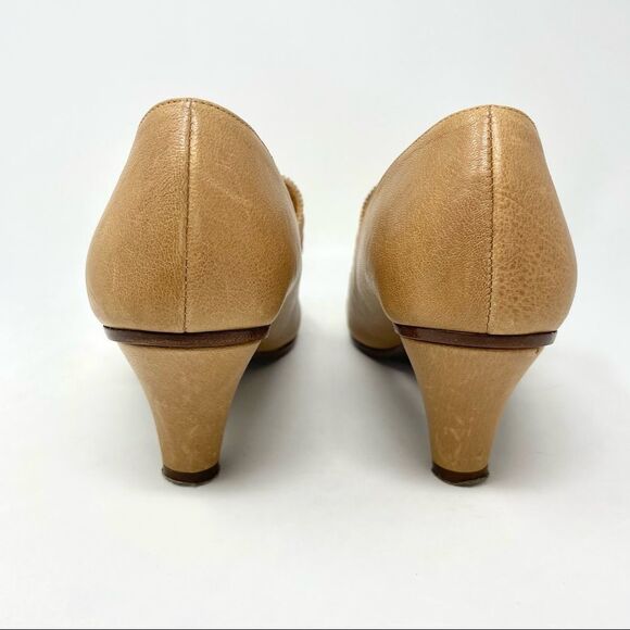 Chie mihara tan two toned leather victorian mary jane pumps size 39.5 - Picture 6 of 10